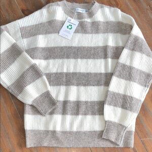 Striped Beige and White Sweater